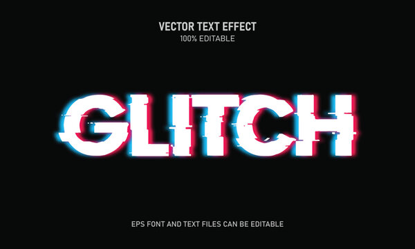 Glitch editable text effect trending style modern