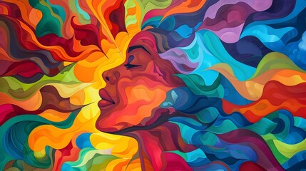 Fototapeta premium abstract colorful Portrait of a Woman