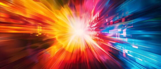 Obraz premium An Energetic Burst of Radiant Colors in Dynamic Motion