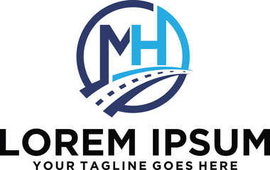 Roadway letter MH logo idea