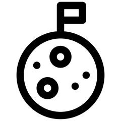 Moon landing. Editable stroke vector icon.