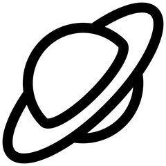 Planetary ring. Editable stroke vector icon. © Side Project