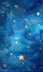 Fototapeta premium Abstract background with glowing stars in night