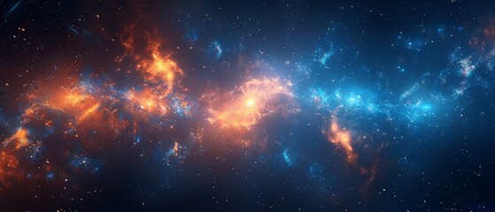Fototapeta na wymiar gold and blue galaxy 