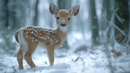 deer in the snow