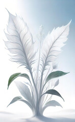Obraz premium Delicate white flowers on a white background, banner for advertising, background for smartphone,