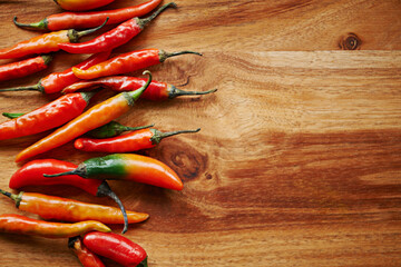 Above, chilli or mockup background for food, spices and flavor for dry ingredient in cooking,...