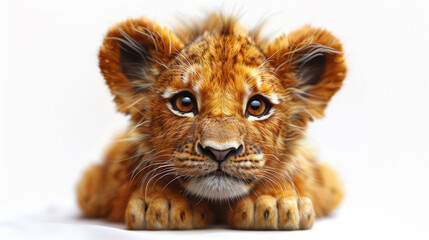 Obraz premium lion cub isolated on white