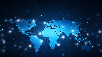 Fototapeta premium Abstract digital earth with global network and connectivity