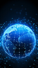 Obraz premium Abstract digital earth with global network and connectivity