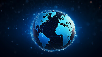 Fototapeta premium Abstract digital earth with global network and connectivity