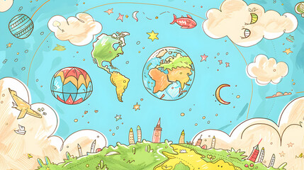 nature earth globe, earth day concept illustration background,Generative Ai