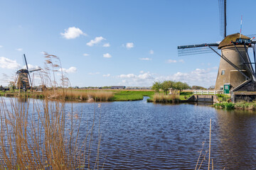 Die Windmühlen von Kinderdijk in den Niederlanden