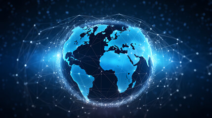 Abstract digital earth with global network and connectivity