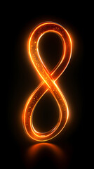 Obraz premium 3D infinity symbol composed of orange glow