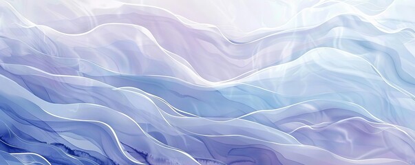 Obraz premium A watercolor painting depicting gentle waves of soft pastels that ripple across a minimalist canvas