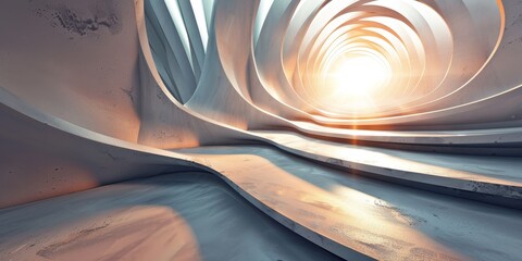 Large White Structure With a Light