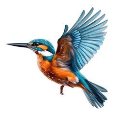 Obraz premium cute kingfisher looking isolated on white.