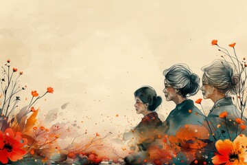 abstract background in colors and patterns for Grandparents' Day 