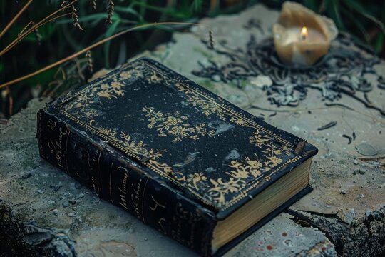 A hauntingly beautiful vintage horror book cover with dark