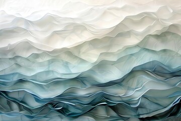An artistic interpretation of waves made from layers of translucent paper, each layer revealing a new shade