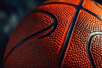 Basketball ball close-up on a dark background. Sport background