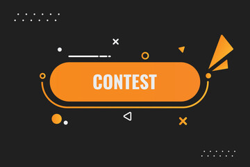 Contest Button. Speech Bubble, Banner Label Contest
