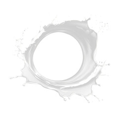 circular milk splash isolated on a transparent background.