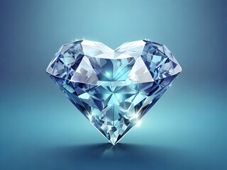 diamonds on blue background shine, reflection,Ai generated 