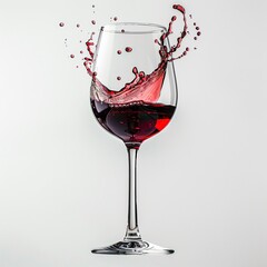 Red wine splashing out of a glass intricate droplet patterns