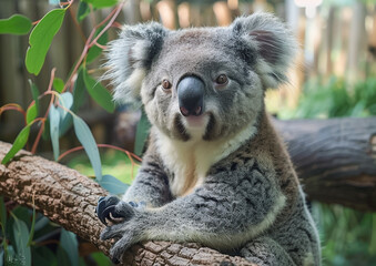 Obraz premium Koala clinging on the tree.