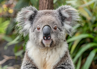 Obraz premium Koala clinging on the tree.