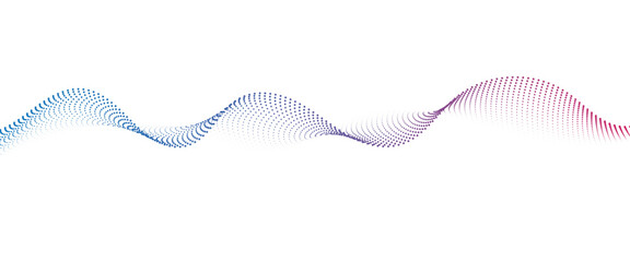Flowing Dot Wave Pattern Halftone Curve Shape on Transparent Background