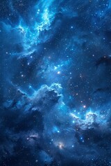 Fototapeta premium The starlit night sky showcases a mesmerizing display of celestial formations composed of constellations and galaxies.