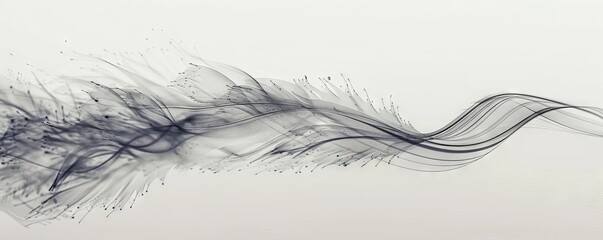 Delicate curves representing the structure of bird feathers in motion