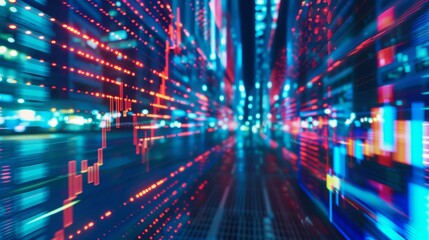 Obraz premium An animated backdrop featuring real-time market information, dynamic stock movements, capturing the essence of financial markets.