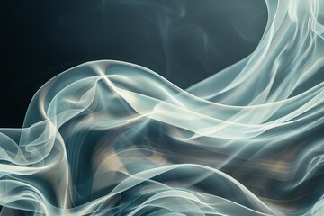 Fluid, undulating lines resembling smoke rising gracefully in the air