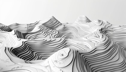 Gentle arcs reflecting the contour lines found in topographic maps