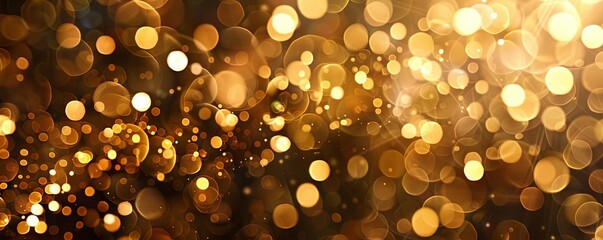 Gentle bokeh lights in shades of gold, creating a luxurious background, ideal for elegant celebrations
