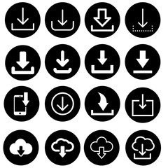 Download vector icon set. interface illustration sign collection. load symbol. upload logo or mark.