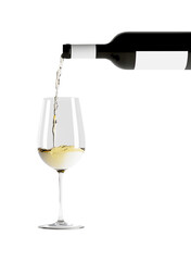 white wine pouring into a glass photo