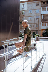 person standing on the roof