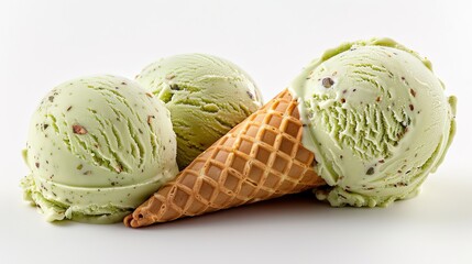 Three Scoops of Ice Cream in a Waffle Cone