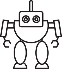 Robot Character Line Icon