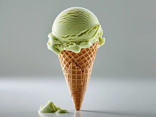 Green Ice Cream Scoop on Table