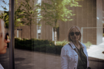 woman walking on the street