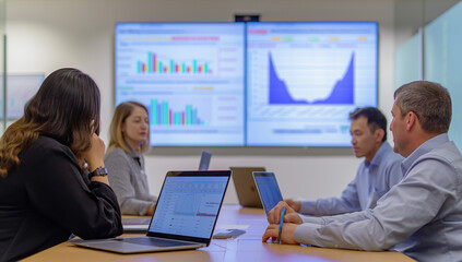 Businessman in office is analyzing graph differences and earning more money.