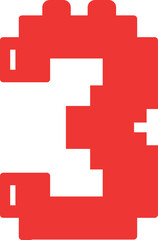 Obraz premium 3 Three Number Blocks Toy Font Kids