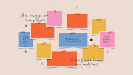 Vector photo collage template moodboard pictures grids vector illustration