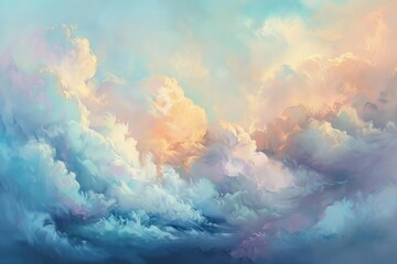 Soft, blended pastel strokes that look like clouds drifting across the canvas